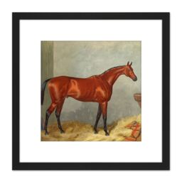 Artery8 Edward Gilbert Hester Silvio 1877 8X8 Inch Square Wooden Framed Wall Art Print Picture with Mount in Black - thumbnail 1