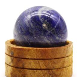 KDMD Afghan Lapis 50mm Gemstone Sphere with Stand - Spiritual Use in Blue - thumbnail 2