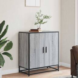 Berkfield Home Sideboard Grey Sonoma 68x35x76 cm Engineered Wood & Metal - Size: 68 x 35 x 76 cm - thumbnail 1