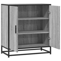 Berkfield Home Sideboard Grey Sonoma 68x35x76 cm Engineered Wood & Metal - Size: 68 x 35 x 76 cm - thumbnail 5