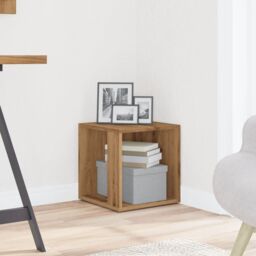 Berkfield Home Side Table Artisan Oak 33x33x34 cm Engineered Wood in Brown - Size: 33 x 33 x 34 cm - thumbnail 3