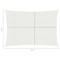 Berkfield Home Sunshade Sail 160 g/m ² White 3x4 m HDPE - thumbnail 6