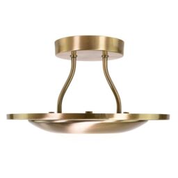 Happy Homewares Semi Flush Energy Saving LED Ceiling Light in Brushed Metal Finish in Metallic Gold - thumbnail 6