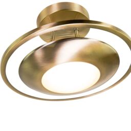 Happy Homewares Semi Flush Energy Saving LED Ceiling Light in Brushed Metal Finish in Metallic Gold - thumbnail 7