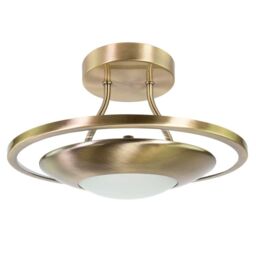 Happy Homewares Semi Flush Energy Saving LED Ceiling Light in Brushed Metal Finish in Metallic Gold - thumbnail 5
