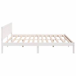 Berkfield Home White Pine Wood Bed Frame White Solid Pine wood 180 x 200 cm - thumbnail 6