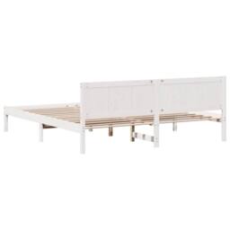 Berkfield Home White Pine Wood Bed Frame White Solid Pine wood 180 x 200 cm - thumbnail 7