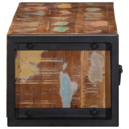 Berkfield Home TV Cabinet 100x30x25 cm Solid Wood Reclaimed in Brown - Size: 100 x 30 x 25 cm - thumbnail 4