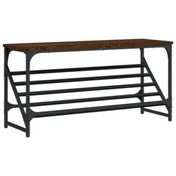 Berkfield Home Shoe Rack Brown Oak 90x30x45 cm Engineered Wood - Size: 90 x 30 x 45 cm - thumbnail 2