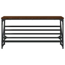 Berkfield Home Shoe Rack Brown Oak 90x30x45 cm Engineered Wood - Size: 90 x 30 x 45 cm - thumbnail 4
