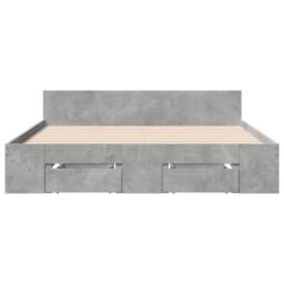 Berkfield Home Modern Bed Frame w/Drawers Frame Concrete Grey 135x190 cm Double - thumbnail 4
