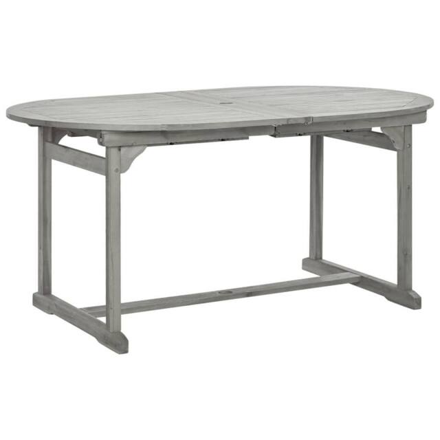Berkfield Home Durable Garden Dining Table (160-240)x100x75 cm Solid Acacia Wood in Grey - image 1