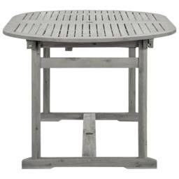 Berkfield Home Durable Garden Dining Table (160-240)x100x75 cm Solid Acacia Wood in Grey - thumbnail 6