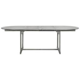 Berkfield Home Durable Garden Dining Table (160-240)x100x75 cm Solid Acacia Wood in Grey - thumbnail 5