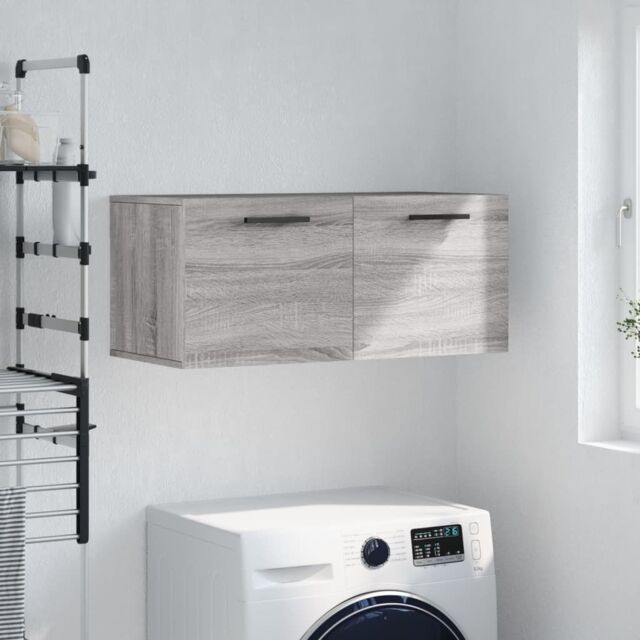 Berkfield Home Wall Cabinet Grey Sonoma 80x36.5x35 cm Engineered Wood - image 1