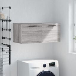 Berkfield Home Wall Cabinet Grey Sonoma 80x36.5x35 cm Engineered Wood - thumbnail 1