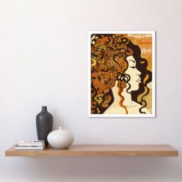 "Artery8 Wall Art Print Music Festival Retro Boho Poster Art Framed in White - Size: W12"" x H16""" - thumbnail 2