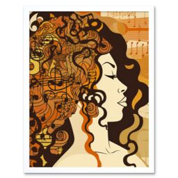 "Artery8 Wall Art Print Music Festival Retro Boho Poster Art Framed in White - Size: W12"" x H16""" - thumbnail 1