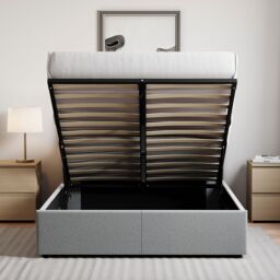 Home Discount Vida Designs Veronica Double Ottoman Bed Frame Velvet Fabric UKFR in Light Grey - thumbnail 5
