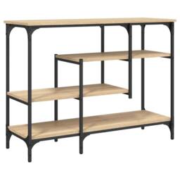 Berkfield Home Console Table with Shelves Sonoma Oak 100x35x75 cm in Light Oak - Size: 100 x 35 x 75 cm - thumbnail 1