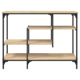Berkfield Home Console Table with Shelves Sonoma Oak 100x35x75 cm in Light Oak - Size: 100 x 35 x 75 cm - thumbnail 4