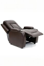 More4Homes Oscar Pushback Recliner Bonded Leather w Cupholders Chair in Brown - thumbnail 5