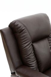 More4Homes Oscar Pushback Recliner Bonded Leather w Cupholders Chair in Brown - thumbnail 4