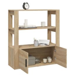 Berkfield Home Sideboard Sonoma Oak 80x30x90 cm Engineered Wood in Brown - Size: 80 x 30 x 90 cm - thumbnail 5