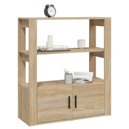 Berkfield Home Sideboard Sonoma Oak 80x30x90 cm Engineered Wood in Brown - Size: 80 x 30 x 90 cm - thumbnail 4
