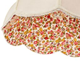 Happy Homewares Cream Victorian Lamp Shade with Scallop Edges & Floral Inner Lining - Size: 14 inches - thumbnail 3