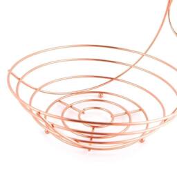NESTLUNE Large Fruit Bowl Holder with Banana Hanger Hook in Rose Gold - thumbnail 4
