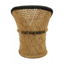 Orsina Comfortable Natural & Grey Chair & Stool, Handwoven Rattan Design Armchair, Bamboo Chair in Black - thumbnail 6