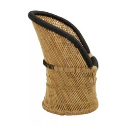 Orsina Comfortable Natural & Grey Chair & Stool, Handwoven Rattan Design Armchair, Bamboo Chair in Black - thumbnail 5