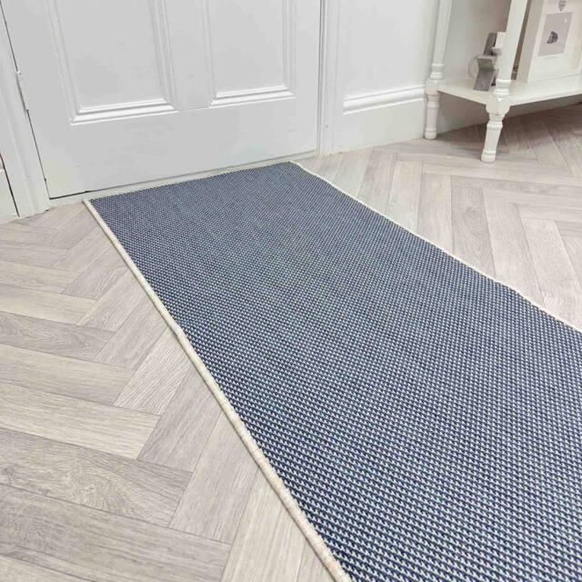 runrug Carpet Runner Rug - Indoor/Outdoor, Reversible, 2mm - 'Coastal' in Blue - Size: 60 cm x 390 cm - image 1