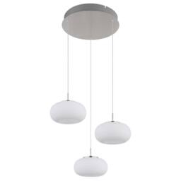 Netlighting Quintara Cluster Pendant Nickel Matt Opal Glass Shade 3x LED 3000K in Grey - thumbnail 2