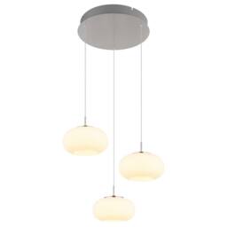 Netlighting Quintara Cluster Pendant Nickel Matt Opal Glass Shade 3x LED 3000K in Grey - thumbnail 1