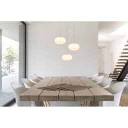 Netlighting Quintara Cluster Pendant Nickel Matt Opal Glass Shade 3x LED 3000K in Grey - thumbnail 4