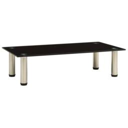 Berkfield Home TV Stand Black 60x35x17 cm Tempered Glass - Size: 60 x 35 x 17 cm - thumbnail 2