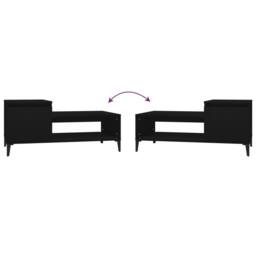 Berkfield Home Coffee Table Black 100x50x45 cm Engineered Wood - Size: 100 x 50 x 45 cm - thumbnail 8