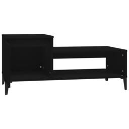 Berkfield Home Coffee Table Black 100x50x45 cm Engineered Wood - Size: 100 x 50 x 45 cm - thumbnail 6