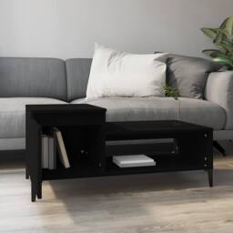 Berkfield Home Coffee Table Black 100x50x45 cm Engineered Wood - Size: 100 x 50 x 45 cm - thumbnail 3