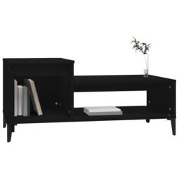 Berkfield Home Coffee Table Black 100x50x45 cm Engineered Wood - Size: 100 x 50 x 45 cm - thumbnail 4