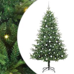 Berkfield Home Artificial Pre-lit Christmas Tree with Ball Set Green 210 cm - thumbnail 2