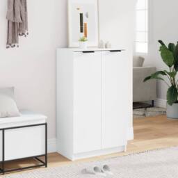 Berkfield Home Shoe Cabinet White 59x35x100 cm Engineered Wood - Size: 59 x 35 x 100 cm - thumbnail 3