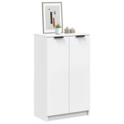 Berkfield Home Shoe Cabinet White 59x35x100 cm Engineered Wood - Size: 59 x 35 x 100 cm - thumbnail 2
