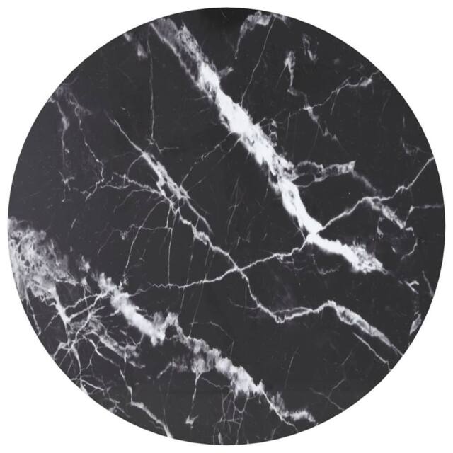 Berkfield Home Table Top Black ?70x0.8 cm Tempered Glass with Marble Design - Size: 70x0.8 cm - image 1