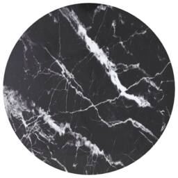 Berkfield Home Table Top Black ?70x0.8 cm Tempered Glass with Marble Design - Size: 70x0.8 cm - thumbnail 1