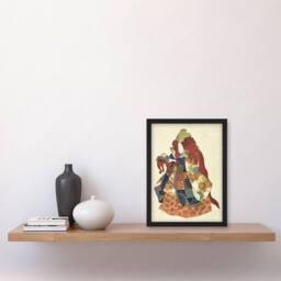 Artery8 Sea God Riujin Japanese Kabuki Actor Kuniyoshi Framed Wall Art Print in Brown - Size: A4 - thumbnail 2