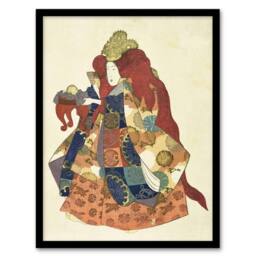 Artery8 Sea God Riujin Japanese Kabuki Actor Kuniyoshi Framed Wall Art Print in Brown - Size: A4 - thumbnail 1