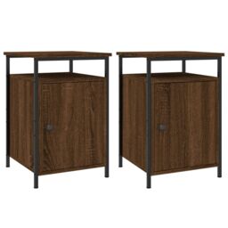 Berkfield Home Bedside Cabinets 2 pcs Brown Oak 40x42x60 cm Engineered Wood - Size: 40 x 42 x 60 cm - thumbnail 2